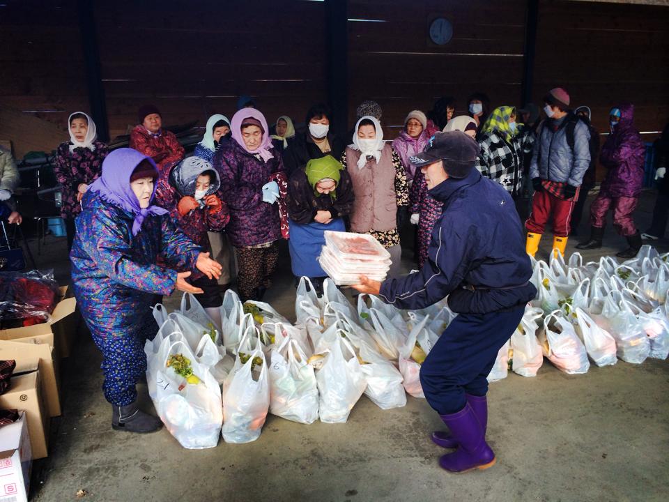 釜石市箱崎白浜　在宅避難61世帯
